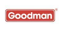 Goodman logo in white text on a red rectangle with a white border.