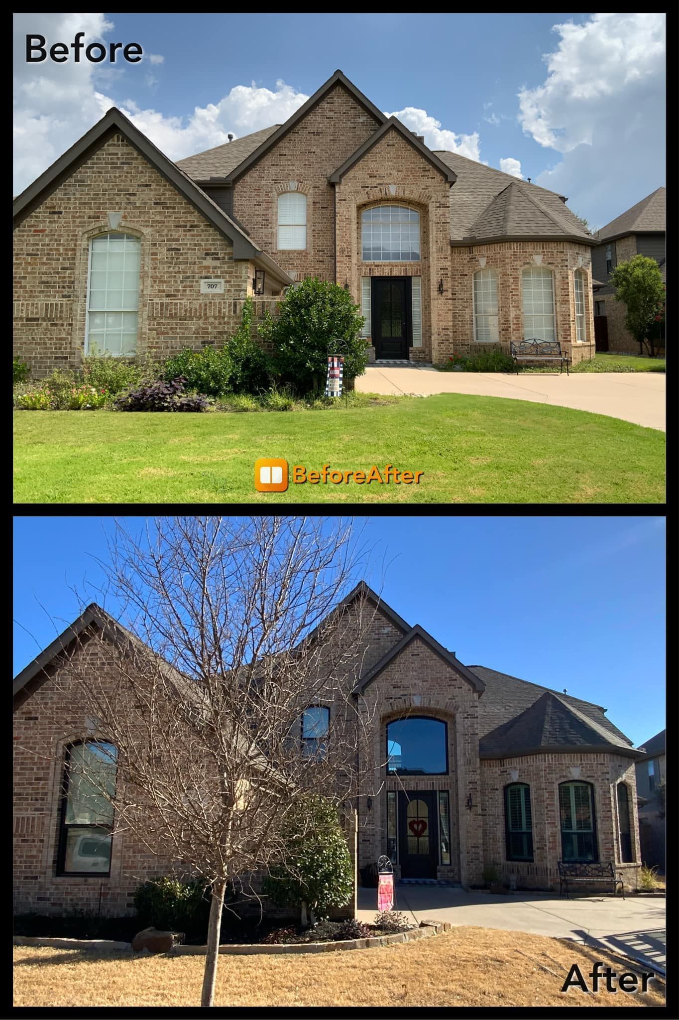 Before and after house