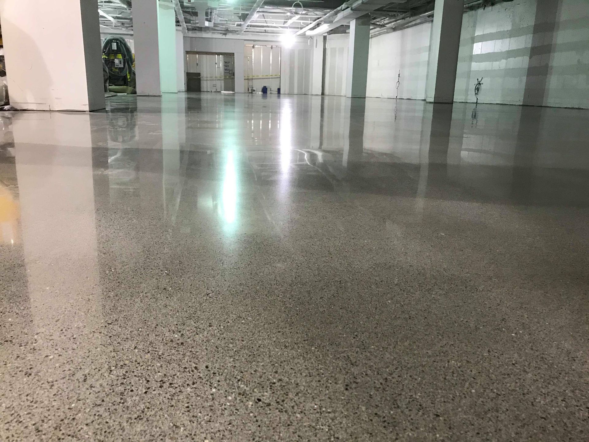 Polished concrete flooring