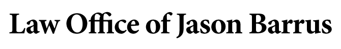Law Office of Jason Barrus text logo in black on white background