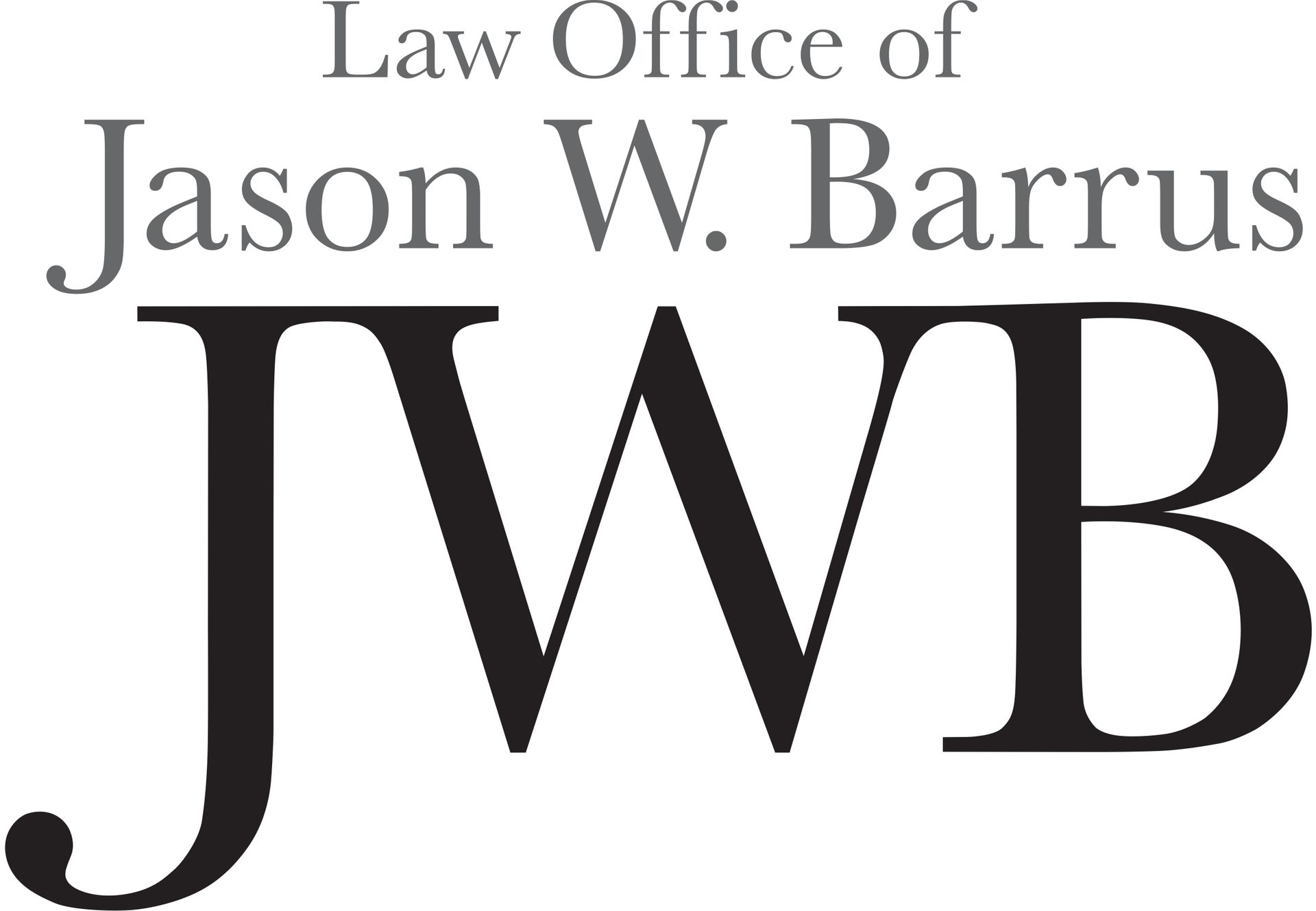 Law Office of Jason Barrus text logo in black on white background