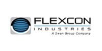 The logo for flexcon industries is a swan group company.
