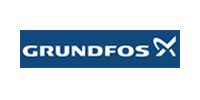 The grundfos logo is on a blue background.