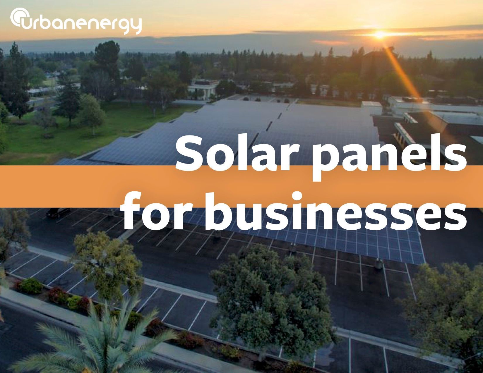 Solar panels at sunrise with 