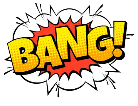 Comic-style yellow BANG! text on a red and white explosion burst.