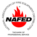 NAFED logo: Red flame, black letters NAFED, surrounded by text