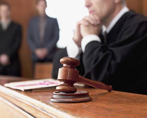 judge and gavel in courtroom