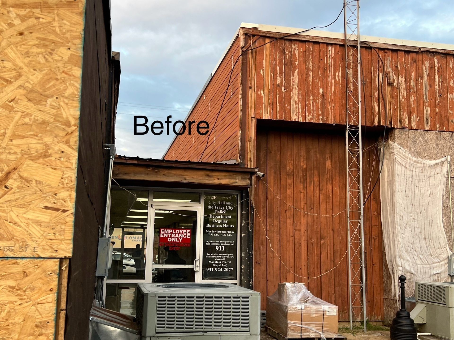 Exterior of a storefront building with 