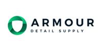 Logo for Armour Detail Supply. Features a green shield icon inside a green circle and text.