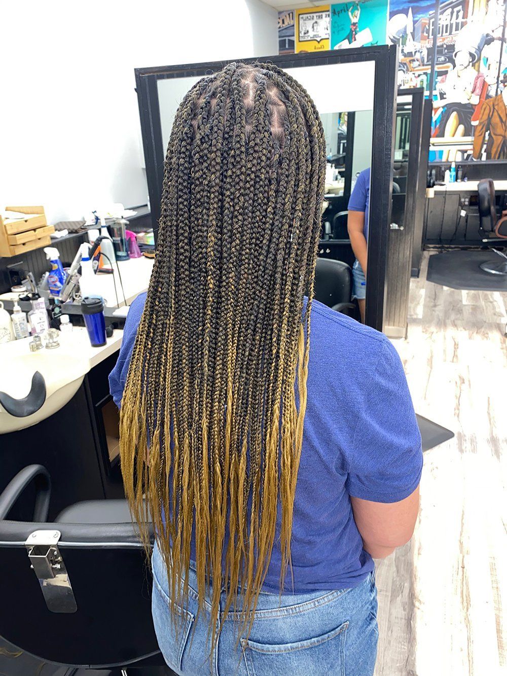 Colored Knotless Braids