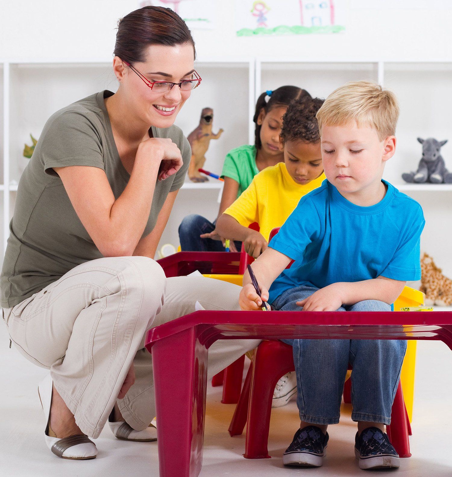Trained staff with pre-schooler