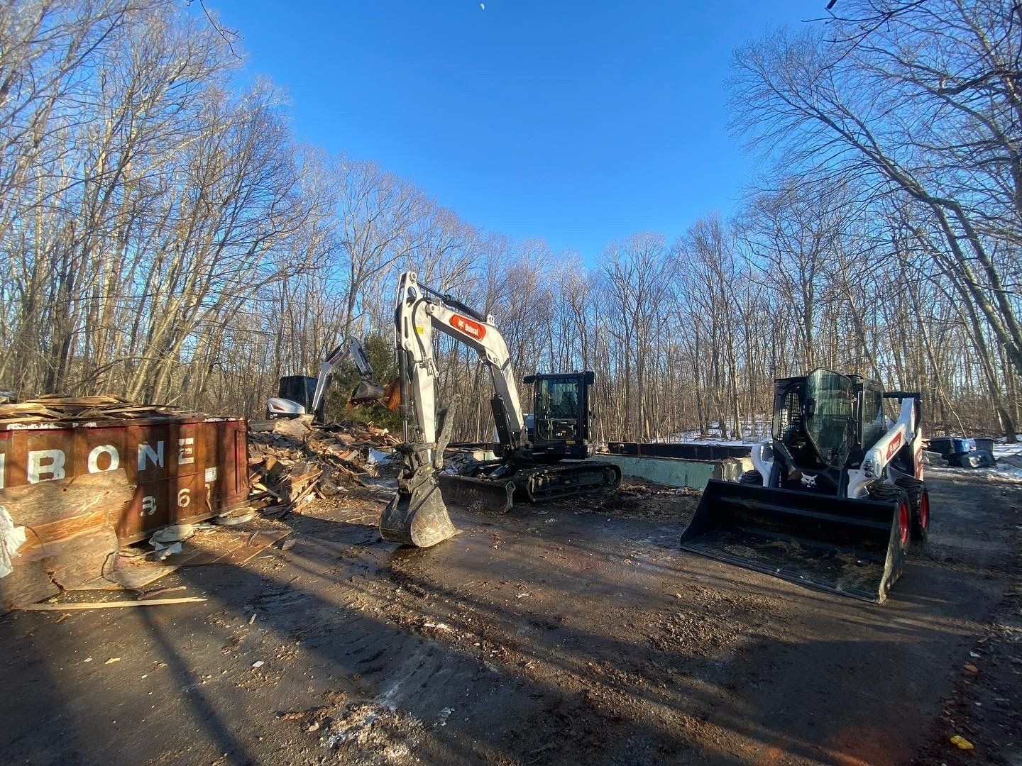 Land clearing with heavy equipment