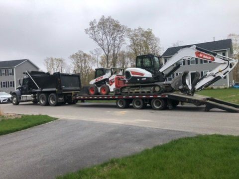 Heavy equipment on a truck
