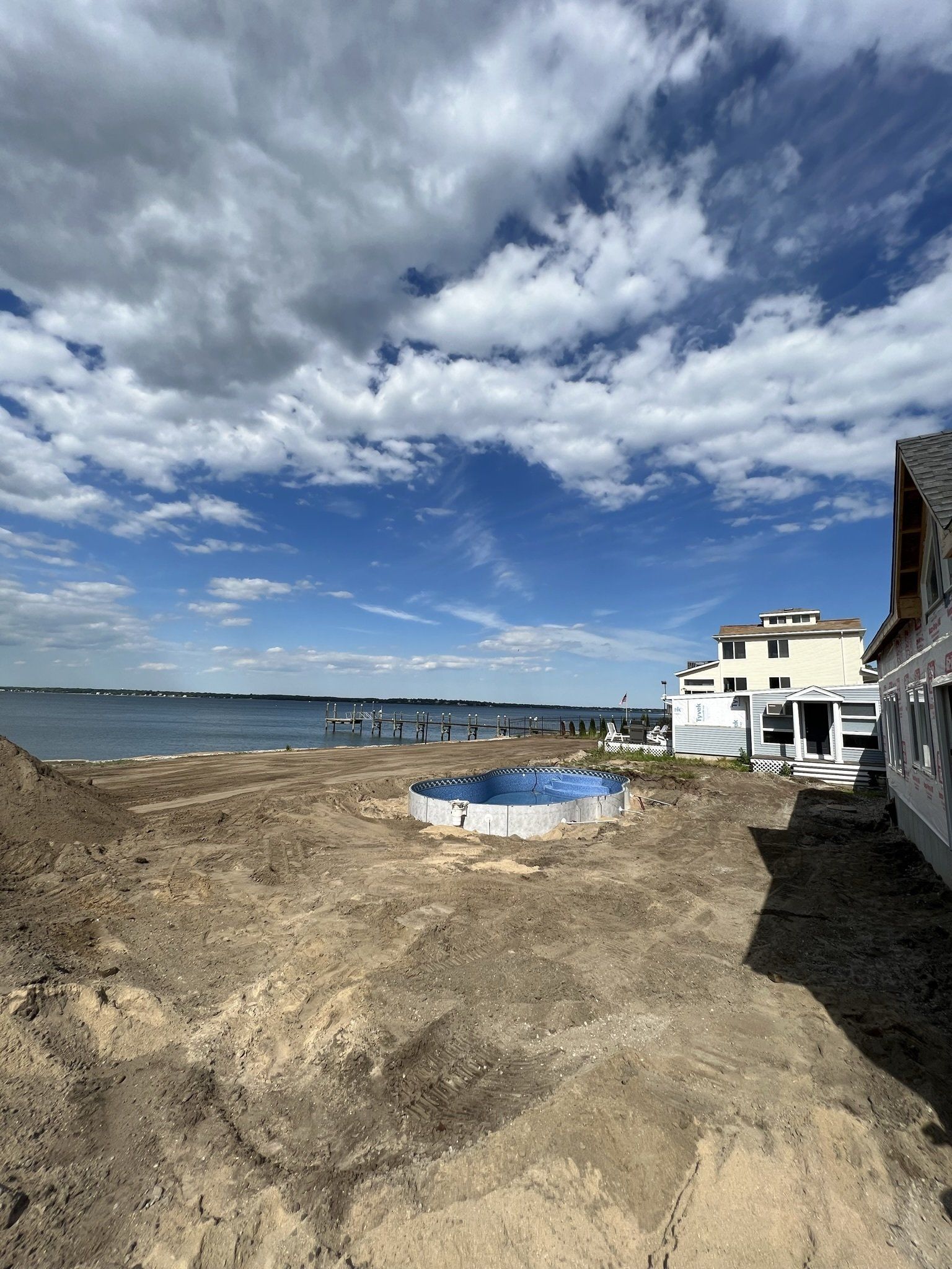 Excavated area with a pool