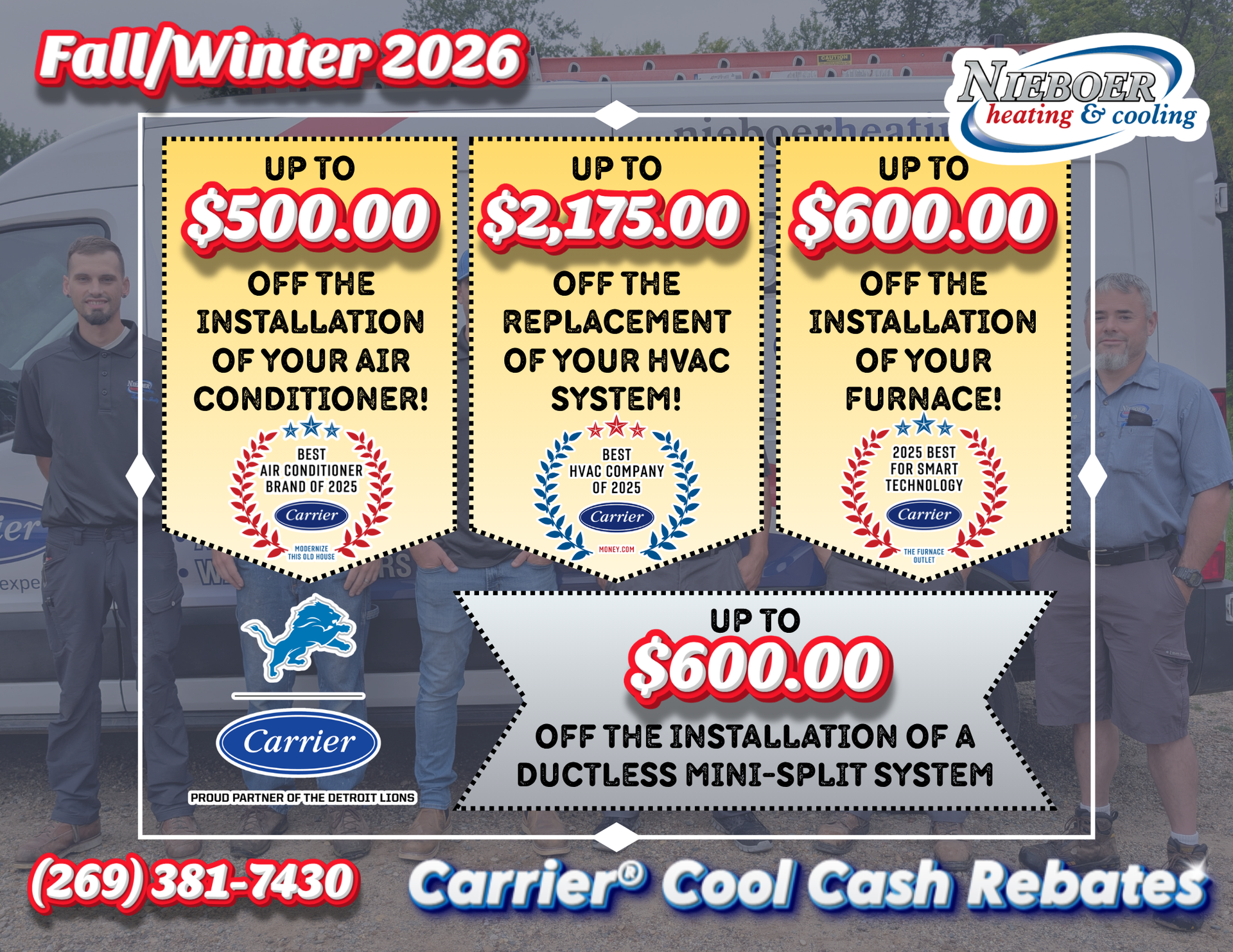 Fall/Winter 2026 Carrier Cool Cash Rebates ad