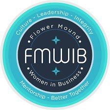 The logo for flower mound women in business mentorship better together.