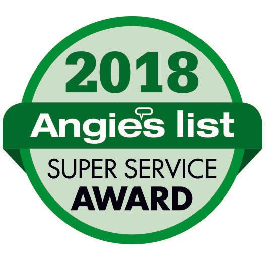 The logo for the 2018 angie 's list super service award