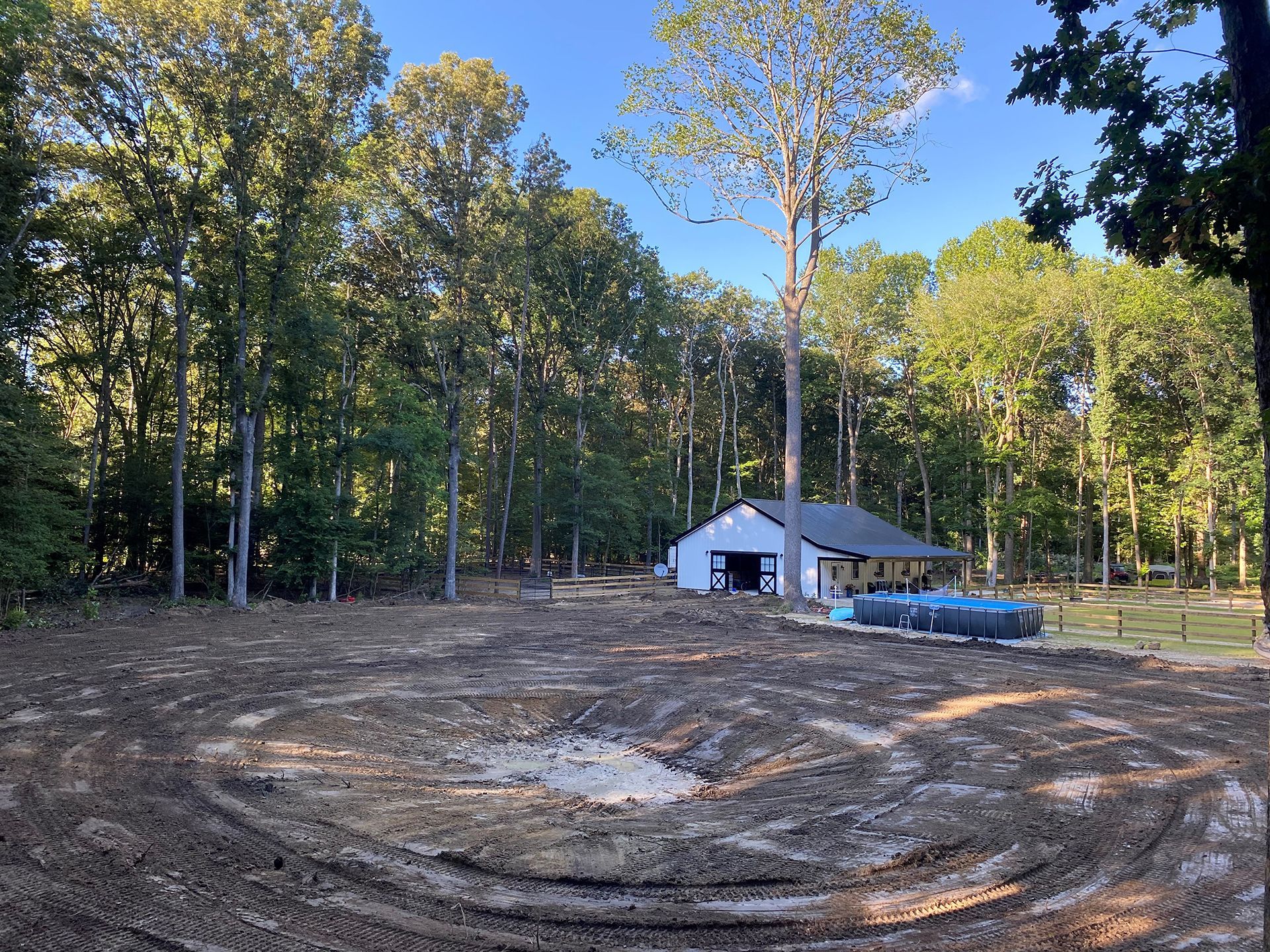 A house is being built in the middle of a forest