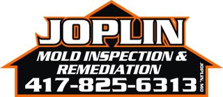 Joplin Mold Inspection & Remediation logo with orange-black border and phone number 417-825-6313