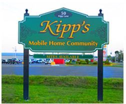 Signboard of Kipp's Mobile Home Community