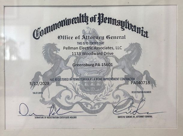 Pennsylvania Office of Attorney General certificate with seal and signatures on beige paper