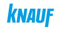Knauf logo in blue italic lettering on a white background