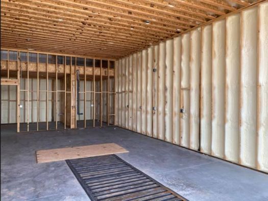 A room with a lot of insulation on the walls