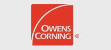 A red and white logo for owens corning on a white background.