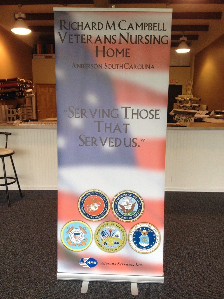 A banner for richard m campbell veterans nursing home