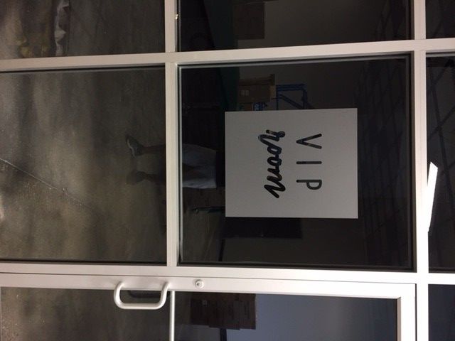 A door with a sign on it that says vip room