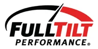 Logo for Full Tilt Performance; black text, red accents, curved black arc.