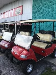 Variety of Evolution golf carts