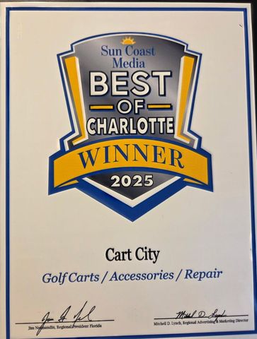 Cart City Sun Coast Media Best of Charlotte 2025 badge