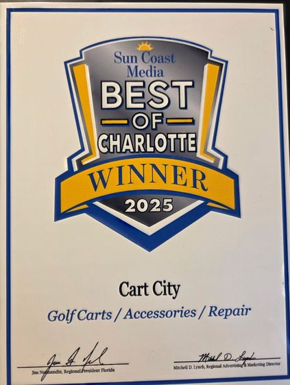 Cart City Sun Coast Media Best of Charlotte 2025 badge