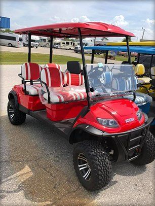 Red Icon golf cart