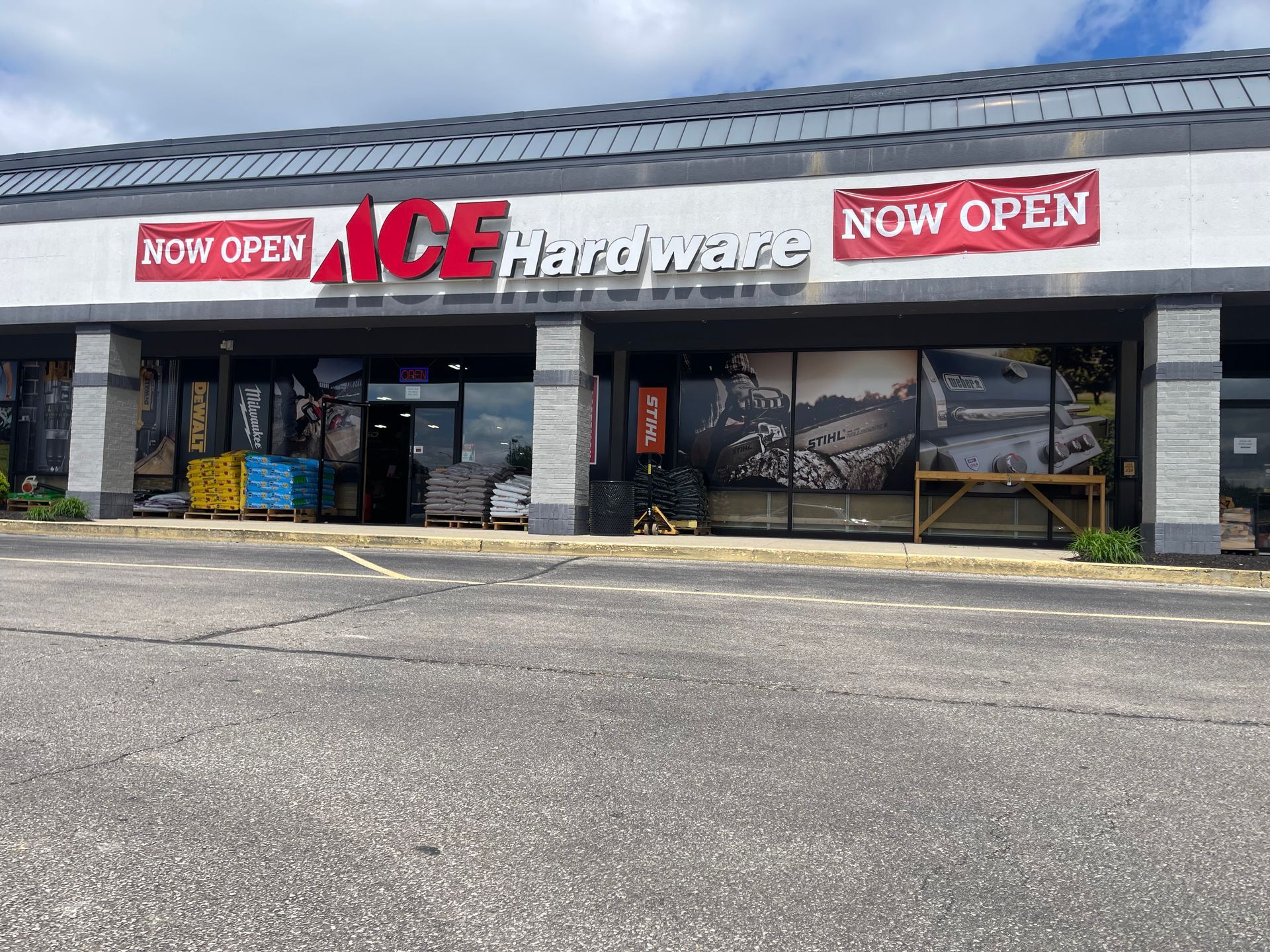 The front of a hardware store is now open.