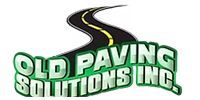 Old Paving Solutions Inc. logo with green text and a stylized black road