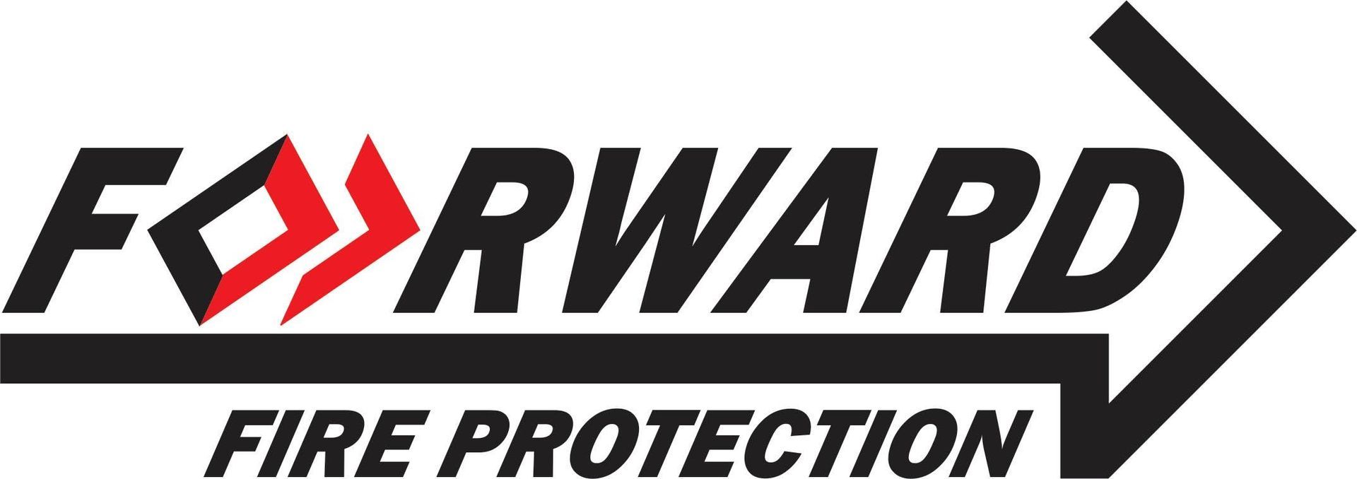 Forward Fire Protection logo with black and red text and right-pointing arrow