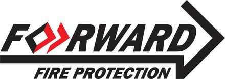 Forward Fire Protection logo with black and red text and right-pointing arrow