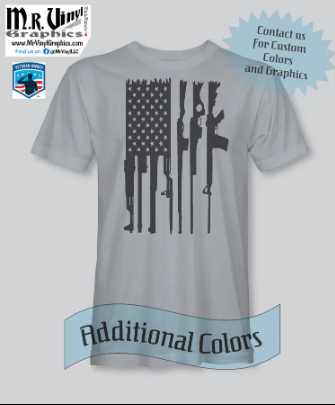 American Rifle Flag- Distressed Design Premium Graphic T-Shirt