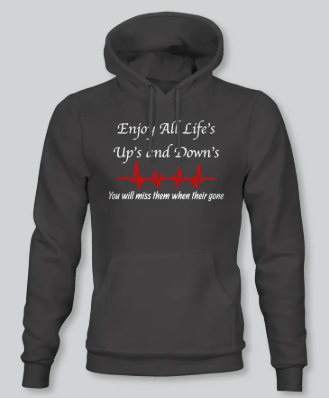 Enjoy Life's Up's & Down's EKG Ultra Soft FleeceHoodie
