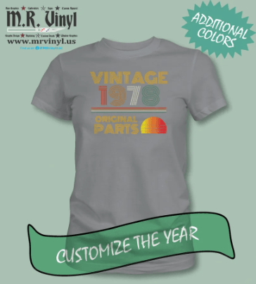 Ladies' Vintage & All Original Parts Shirt - Distressed - Customized Year - Premium T-Shirt
