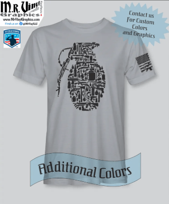 Grenade Mosaic w/ Rifle Flag- Premium Graphic T-Shirt
