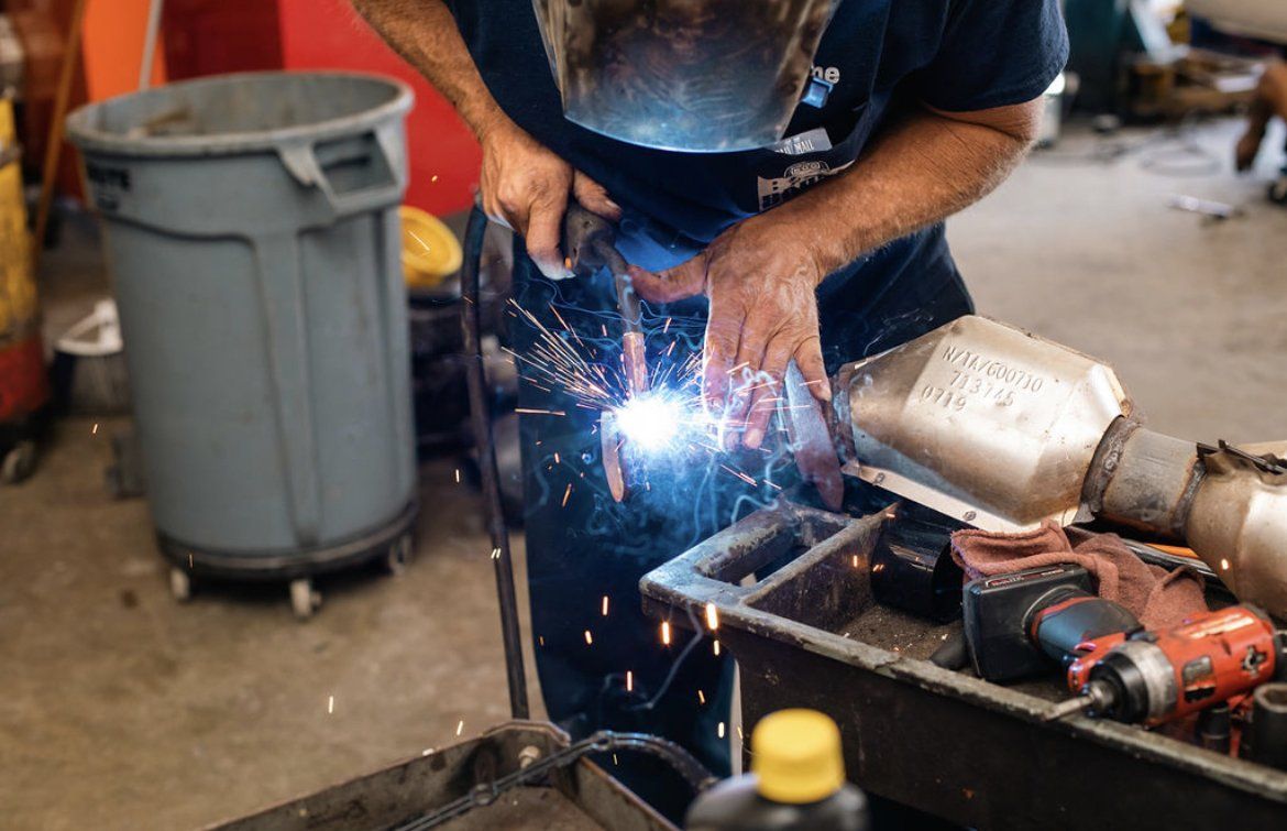 Big Daddy Diesel mechanic doing welding work
