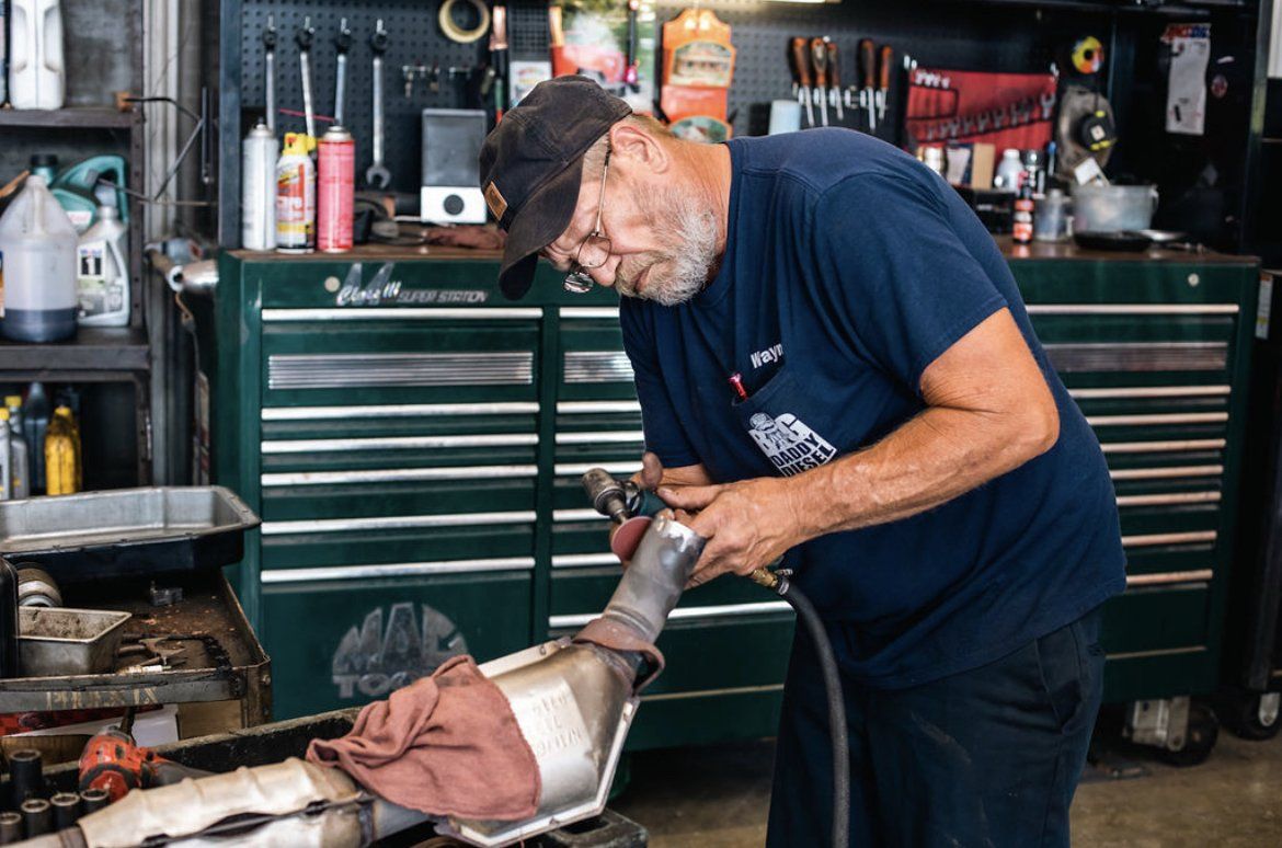 Mechanic working at Big Daddy Diesel