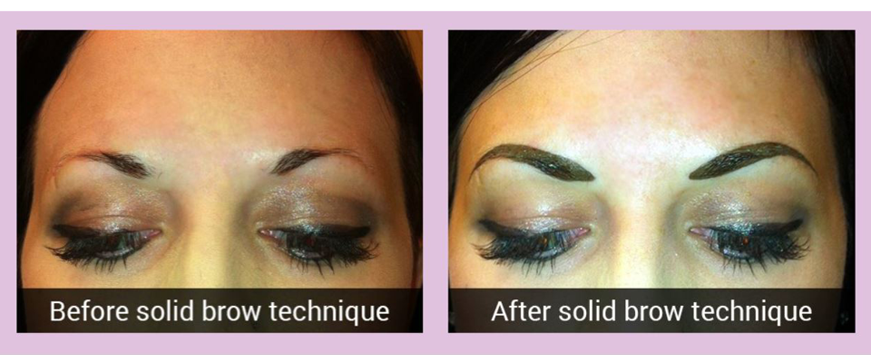 Closeup - permanent eyebrow makeup