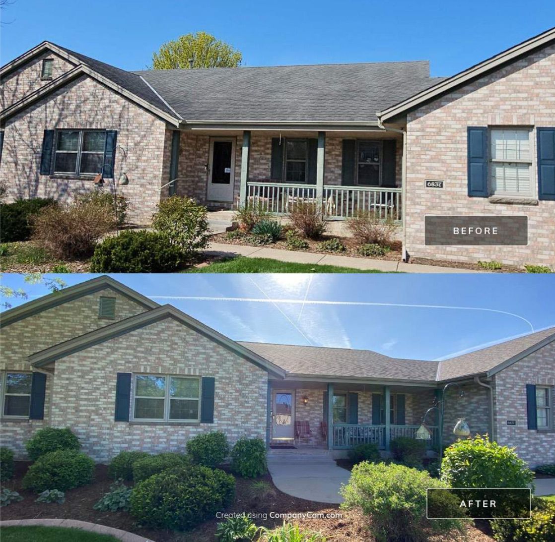 Roofing before and after