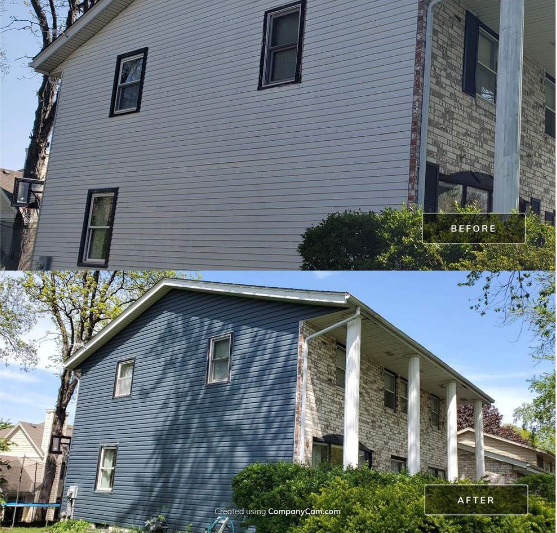 Siding before and after