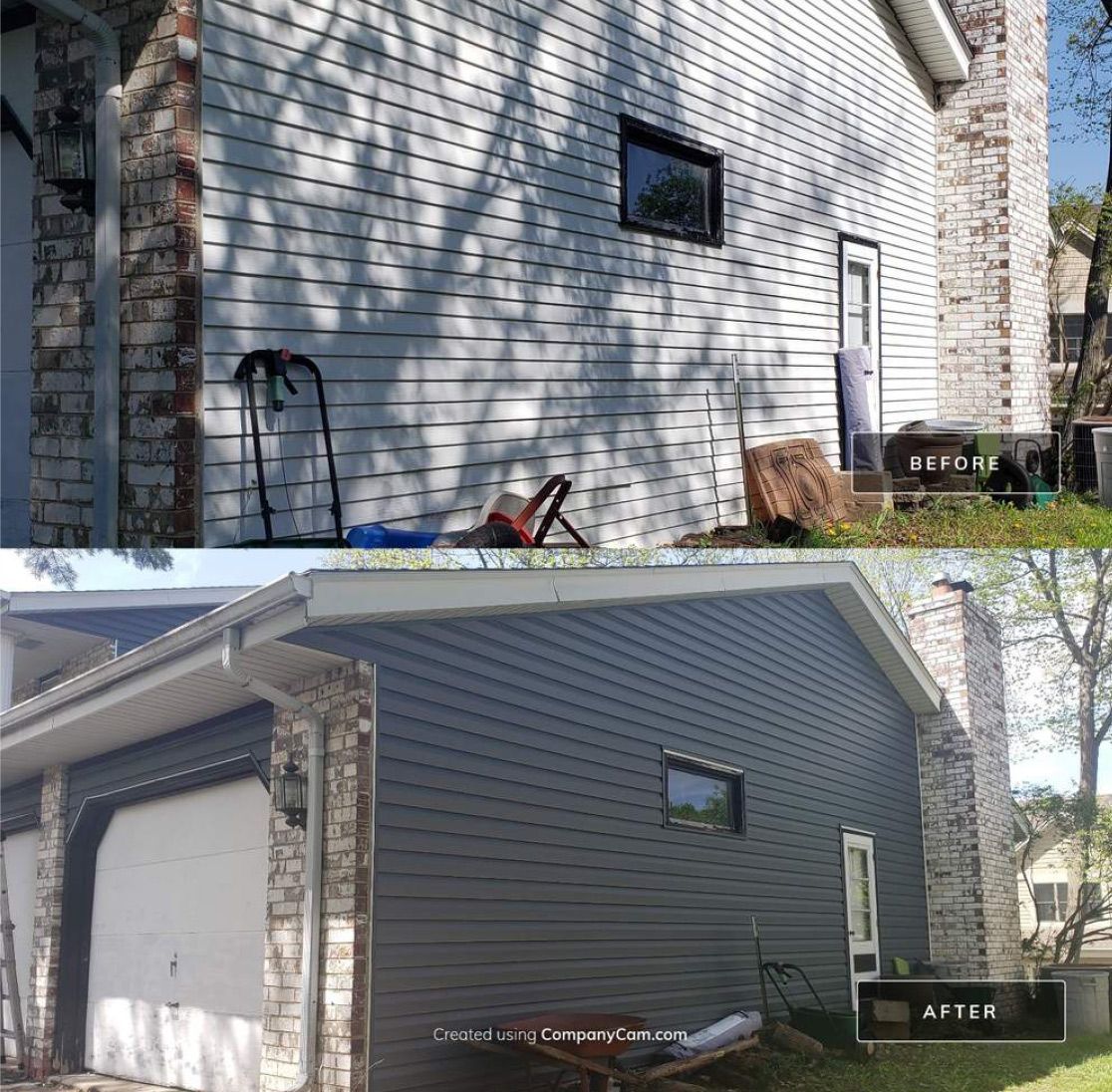 Siding before and after