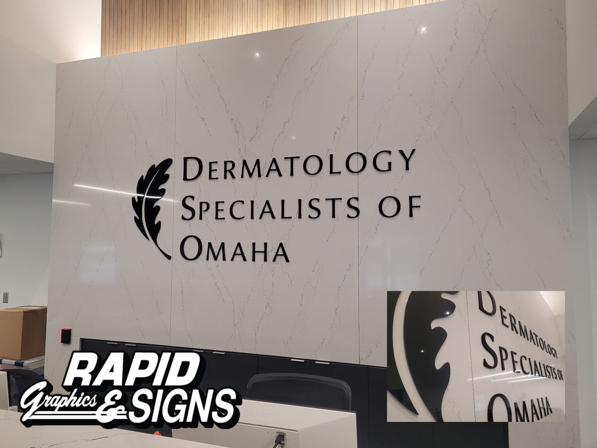 A sign for the dermatology specialists of omaha